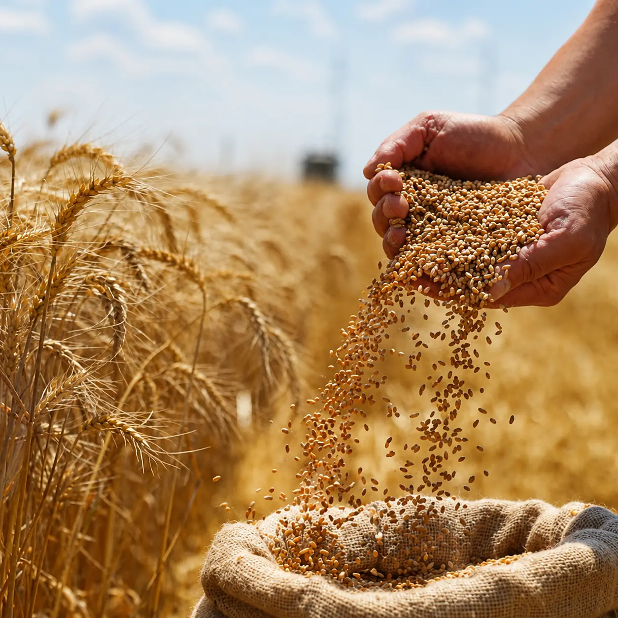 Bulk wheat grain for international export and milling supply