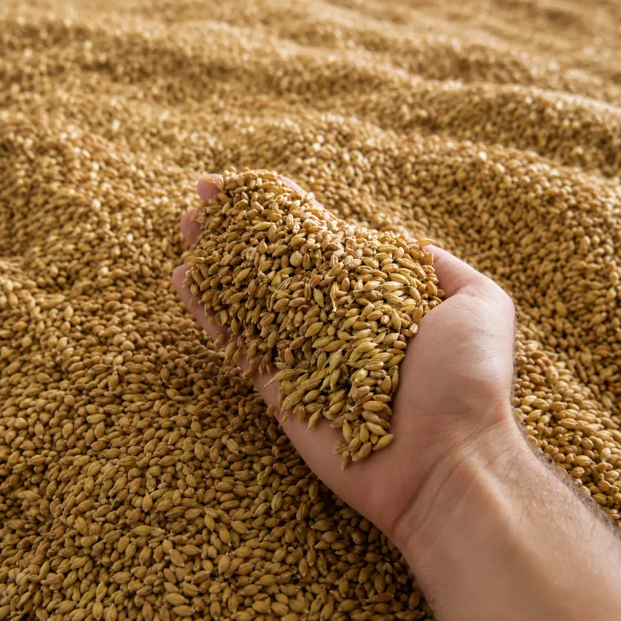 Feed-grade barley for bulk animal feed supply